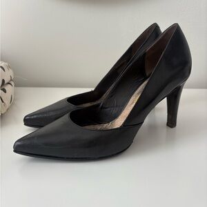 Chic Black Leather Paris Heels